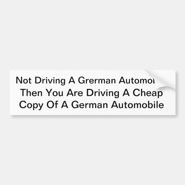 Cooler deutscher Aufkleber Autoaufkleber (Vorne)