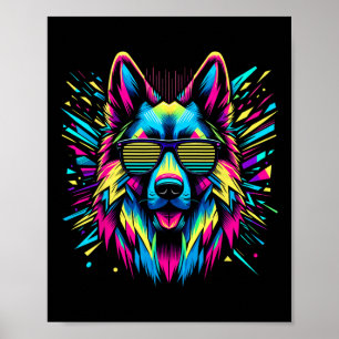 Cooler deutscher Schäferhund Dog Abstrakt Art Styl Poster