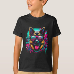 Cooler deutscher Schäferhund Dog Graffiti Art Styl T-Shirt