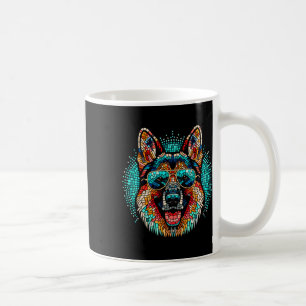 Cooler deutscher Schäferhund Dog Mosaic Art Style Kaffeetasse