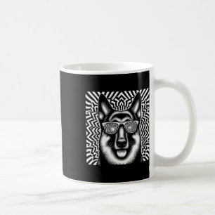 Cooler deutscher Schäferhund Dog Op Art Weihnachte Kaffeetasse