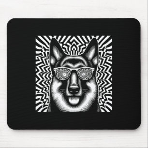 Cooler deutscher Schäferhund Dog Op Art Weihnachte Mousepad