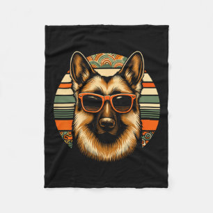 Cooler deutscher Schäferhund Dog Retro Art Weihnac Fleecedecke
