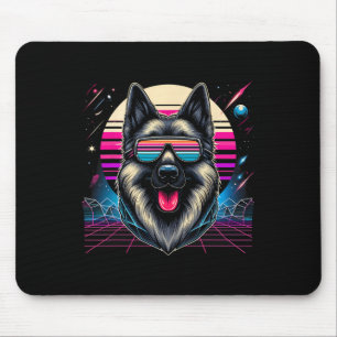 Cooler deutscher Schäferhund Dog Retrofuturismus A Mousepad