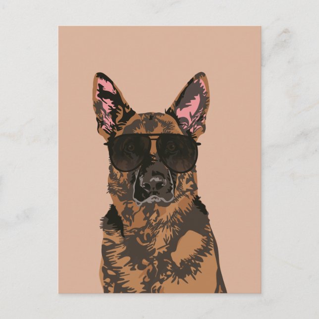 Cooler deutscher Schäferhund für deutsche Hirtenli Postkarte (Vorderseite)
