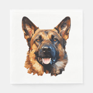 Cooler deutscher Schäferhund im Polygonstil Classi Serviette