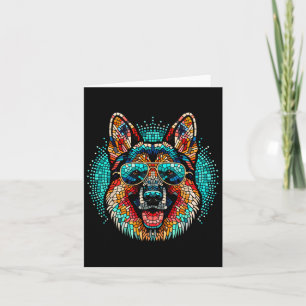 Cooler Deutscher Schäferhund-Mosaik-Art-Stil Weihn Karte