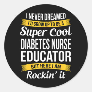 Cooler Diabetes-Krankenpfleger Funny Runder Aufkleber