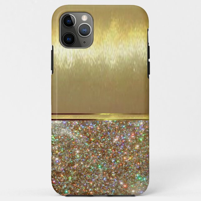 Cooler Diamond-Sparkus-Golddesign-Fall Case-Mate iPhone Hülle (Rückseite)