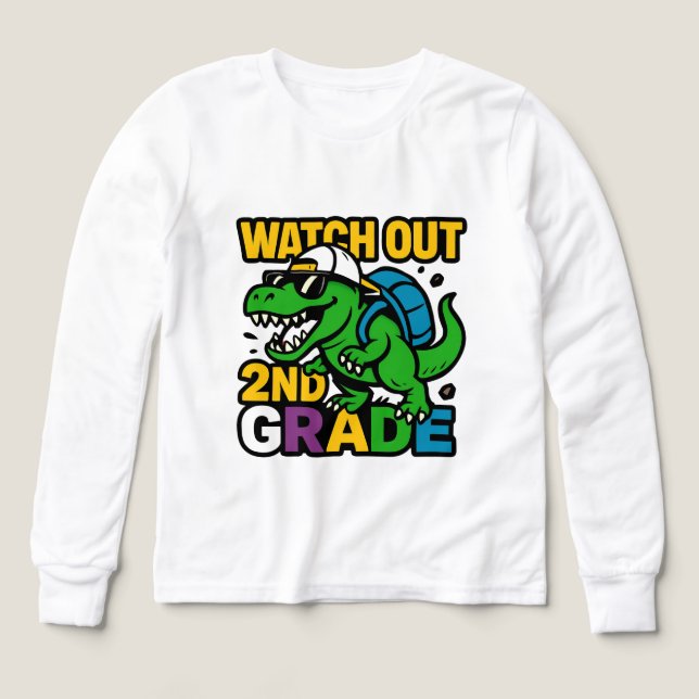 Cooler Dino 2. Klasse Zurück zur Schule (Design Vorderseite)