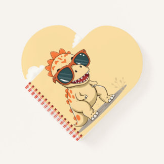 Cooler Dinosaur mit Sonnenbrille Lustiger Süßer Ki Notizbuch