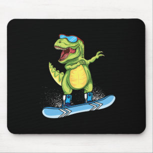 Cooler Dinosaur Snowboarden Skiing Dabbing T Rex S Mousepad