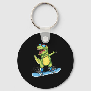 Cooler Dinosaur Snowboarden Skiing Dabbing T Rex S Schlüsselanhänger