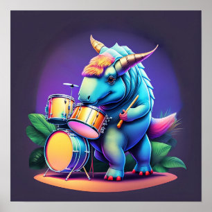 Cooler Dinosaurier - Kunstdruck Poster