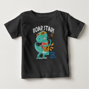 Cooler Dinosaurier-Rockstar Baby T-shirt