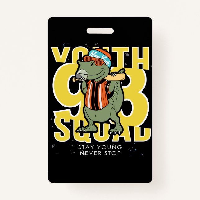 cooler Dinosaurier-Vektorentwurf (2) Ausweis (Vorderseite)