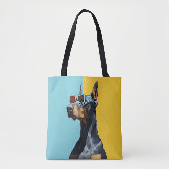 Cooler Dobermann mit Sonnenbrille (Vorderseite)