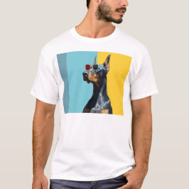 Cooler Dobermann mit Sonnenbrille T-Shirt