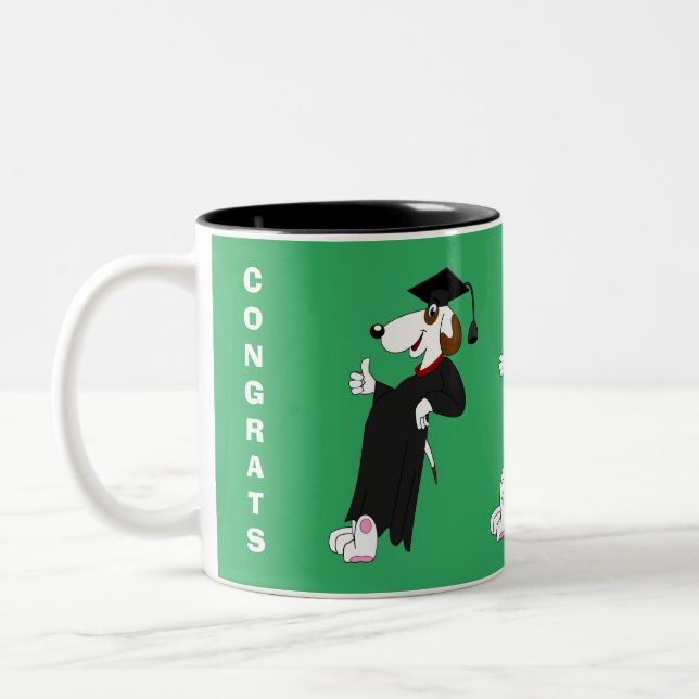 COOLER DOG GRADUATE CUSTOM ABSCHLUSS Zwei-Tonen-KA Zweifarbige Tasse (Links)