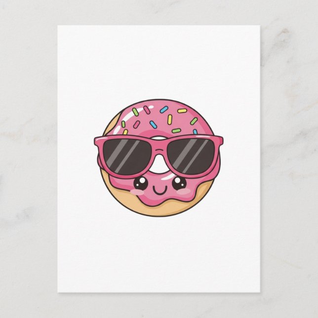 Cooler Donut mit Sonnenbrille Postkarte (Vorderseite)