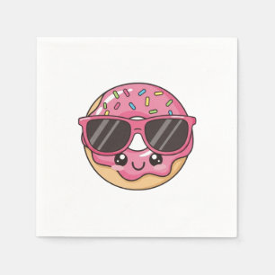 Cooler Donut mit Sonnenbrille Serviette
