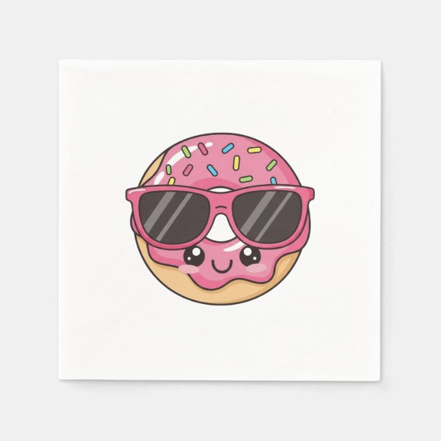 Cooler Donut mit Sonnenbrille Serviette (Vorderseite)