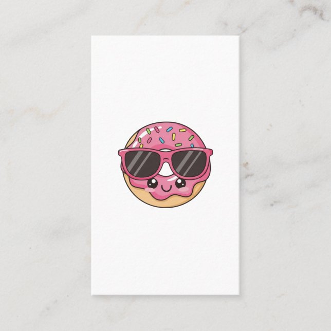 Cooler Donut mit Sonnenbrille Visitenkarte (Vorderseite)
