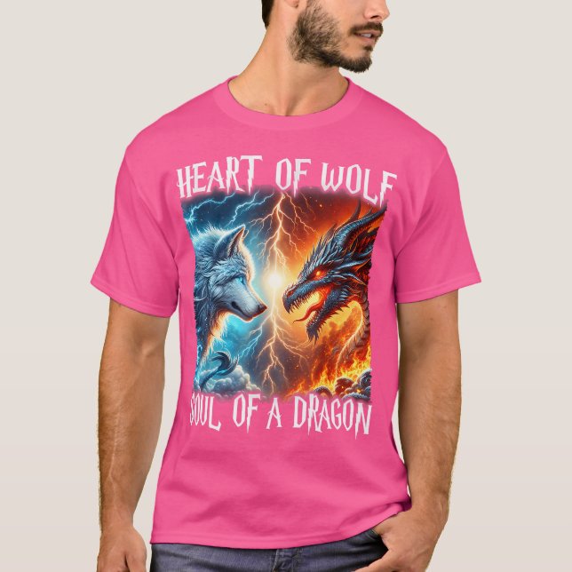 Cooler Drache Wolf Krieger für junge Mädchen Fraue T-Shirt (Vorderseite)