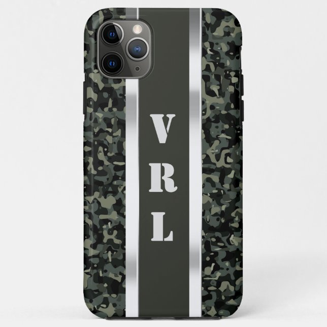 Cooler dunkelgrüner Camouflage iPhone 11 Pro Max F Case-Mate iPhone Hülle (Rückseite)