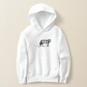 Cooler Dunkler Wolf Schwarze Wolfspfote Retro Magi Hoodie