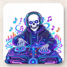 Cooler EDM-Musik-Schädel-Getränkuntersetzer