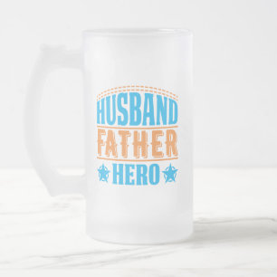 cooler Ehemann Vater Hero Wortart Mattglas Bierglas