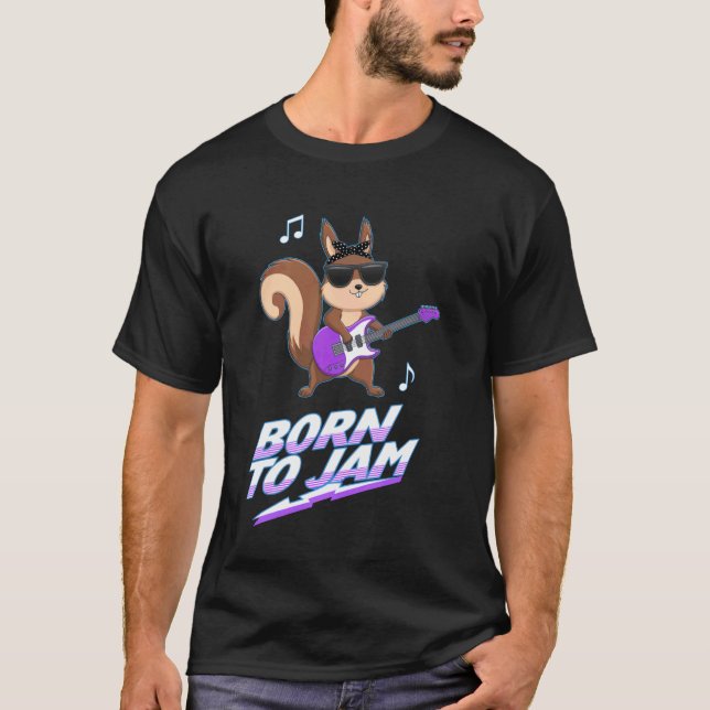 Cooler Eichhörnchen Rockstar T-Shirt (Vorderseite)