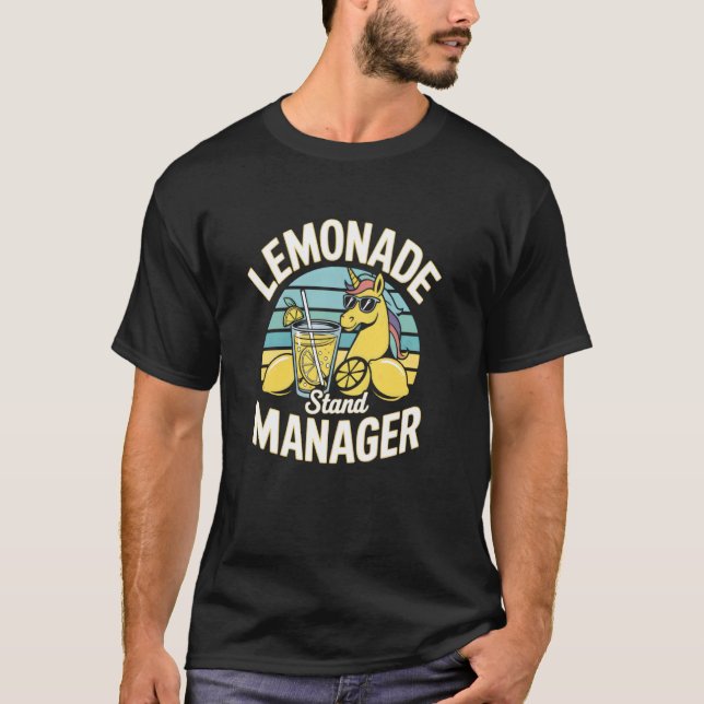 Cooler Einhorn-Limonadenstand-Manager T-Shirt (Vorderseite)