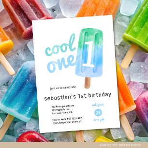 Cooler Eis-am-Stiel-Junge 1. Geburtstag Einladung