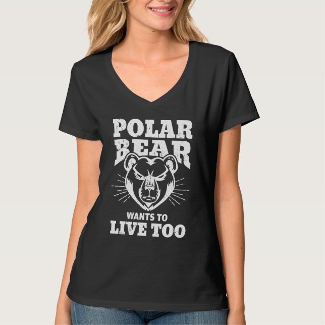 Cooler Eisbär Live Climate Change Polar Bär T-Shirt (Vorderseite)