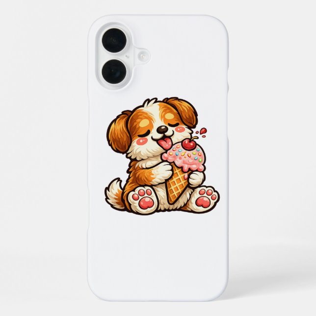 Cooler Eiscreme-Hund iPhone Hülle (Rückseite)