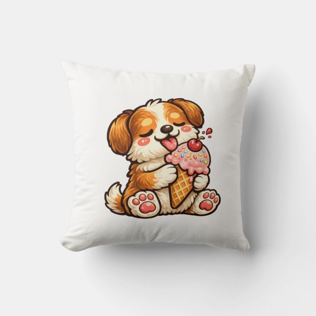 Cooler Eiscreme-Hund Kissen (Vorderseite)
