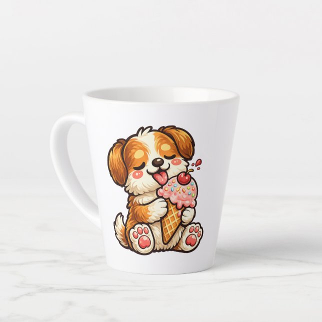 Cooler Eiscreme-Hund Milchtasse (Linke Ecke)