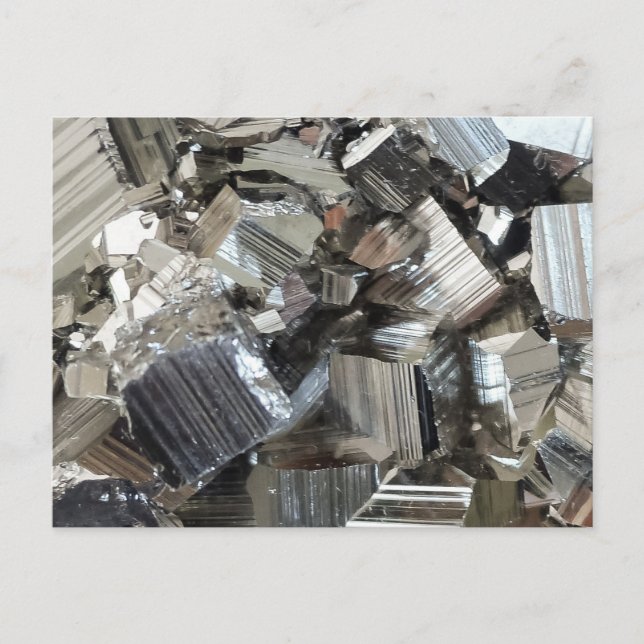 Cooler Eisen-Pyrite-Fool-Goldcluster Postkarte (Vorderseite)