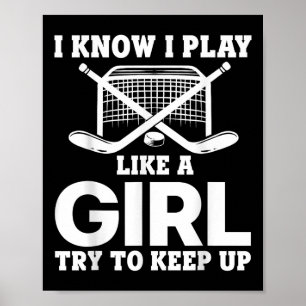 Cooler Eishockey für Frauen Mädchen Feldhockey Lie Poster