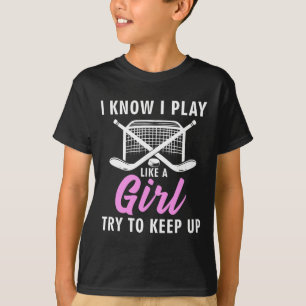 Cooler Eishockey für Frauen Mädchen Feldhockey Lie T-Shirt