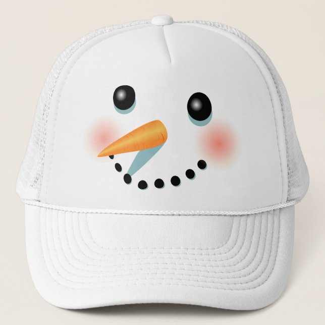 Cooler eisiger Snowman-Cartoon Truckerkappe (Vorderseite)
