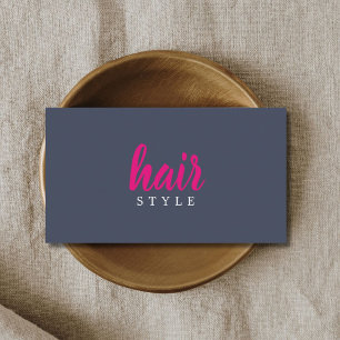 Cooler Eleganter Blau Rosa Weiß Haar-Stylist Visitenkarte
