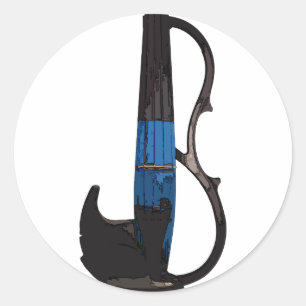Cooler elektrischer Violinen-Aufkleber! Runder Aufkleber