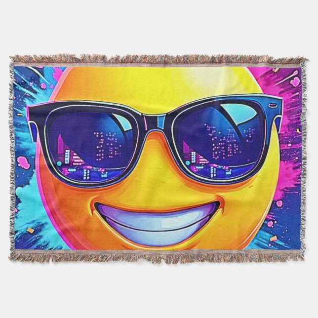 Cooler 😎 Emoji Splash Spaß Decke (Vorderseite)