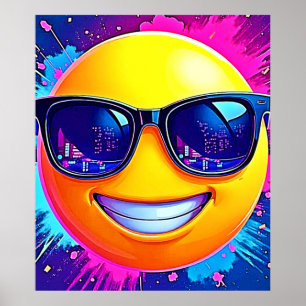 Cooler 😎 Emoji Splash Spaß Poster