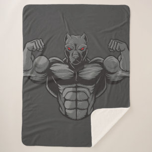 Cooler englischer Bulldog Bodybuilder Weightlift Sherpadecke