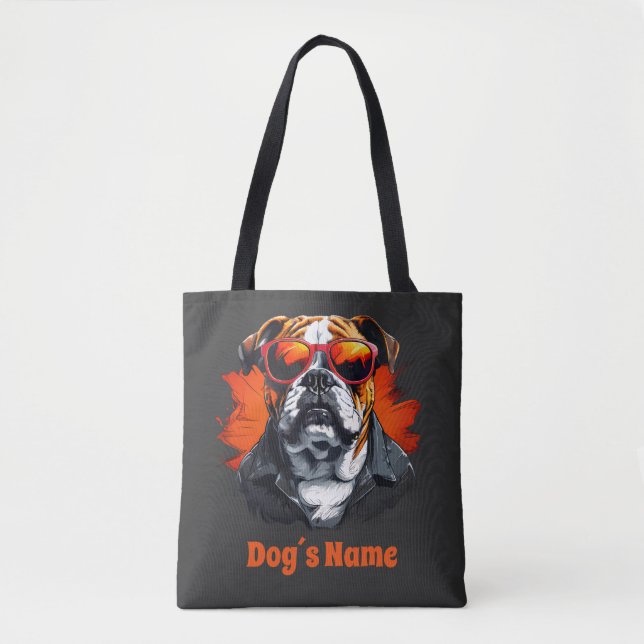 Cooler englischer Bulldog mit Sonnenbrille (Vorderseite)