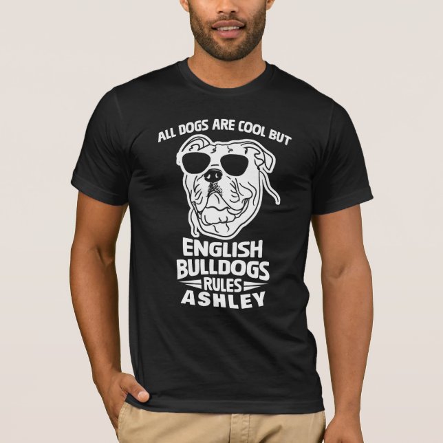 Cooler englischer Bulldog-Regelhund T-Shirt (Vorderseite)